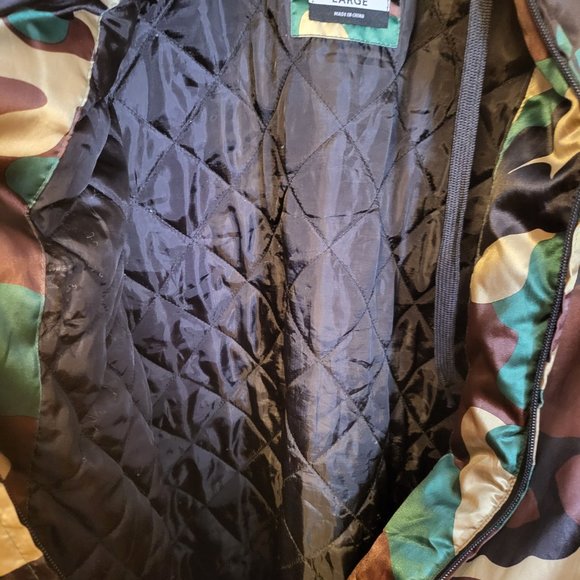 Cleveland Cavaliers Jacket LARGE Hooded Full Zip Up Camouflage Camo NBA Cavs E2 - Picture 5 of 10